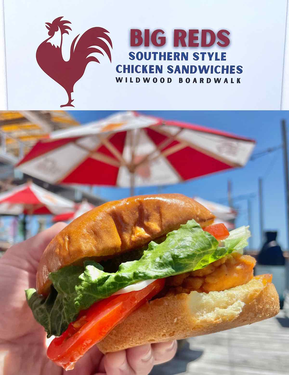 Big Reds Southern Style Chicken Sandwiches on Wildwood Boardwalk