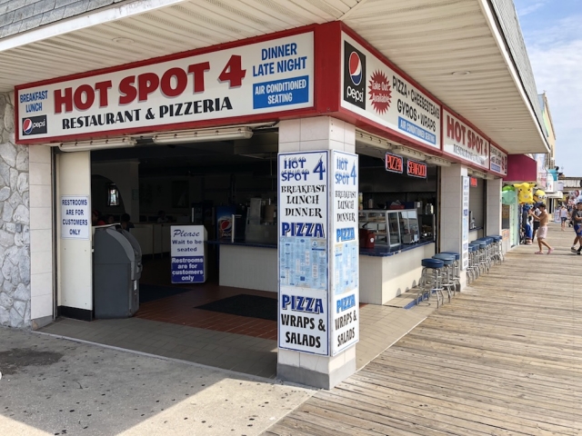 Hot Spot 4 Restaurant and Pizzeria on the Wildwood, NJ boardwalk