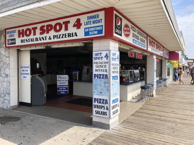 Hot Spot 4 Restaurant and Pizzeria on the Wildwood, NJ boardwalk