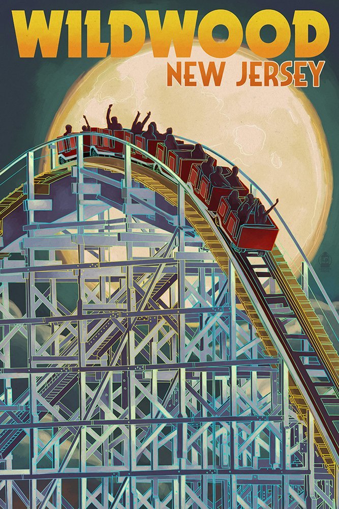 Wildwood Rollercoaster New Jersey Artwork