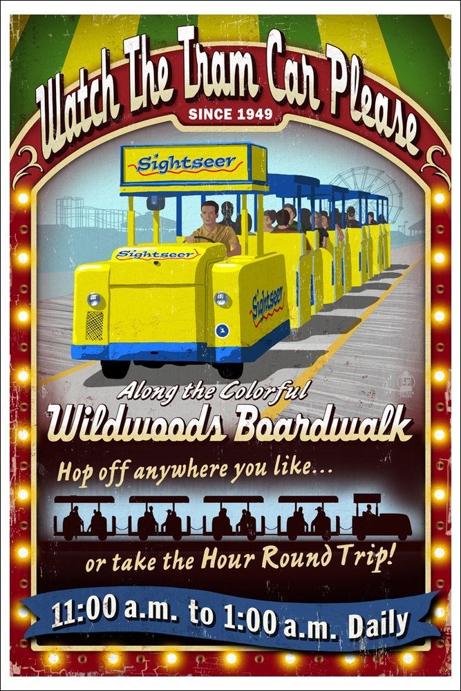 Wildwood Tramcar New Jersey Artwork